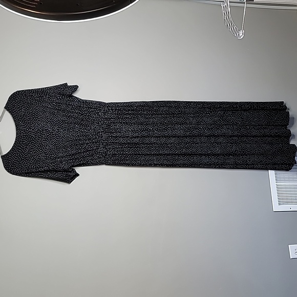 NWT Long Tall Sally LTS size 8 black & white polka dot maxi Dress with pockets - Picture 4 of 11